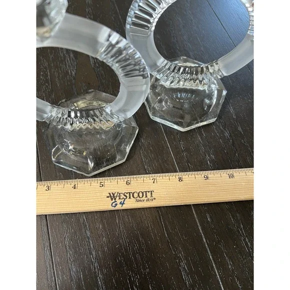 Pair Of Vintage Glass Candle Holders 1920/1930 - Picture 4 of 16